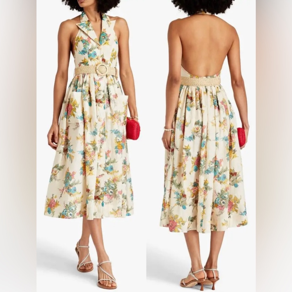 NWT AU0 Zimmermann CLOVER HALTER SHIRT DRESS
